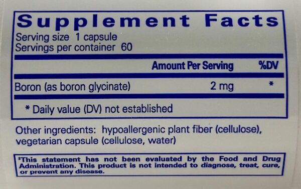 Boron (glycinate)/ 60 capsules - Image 2